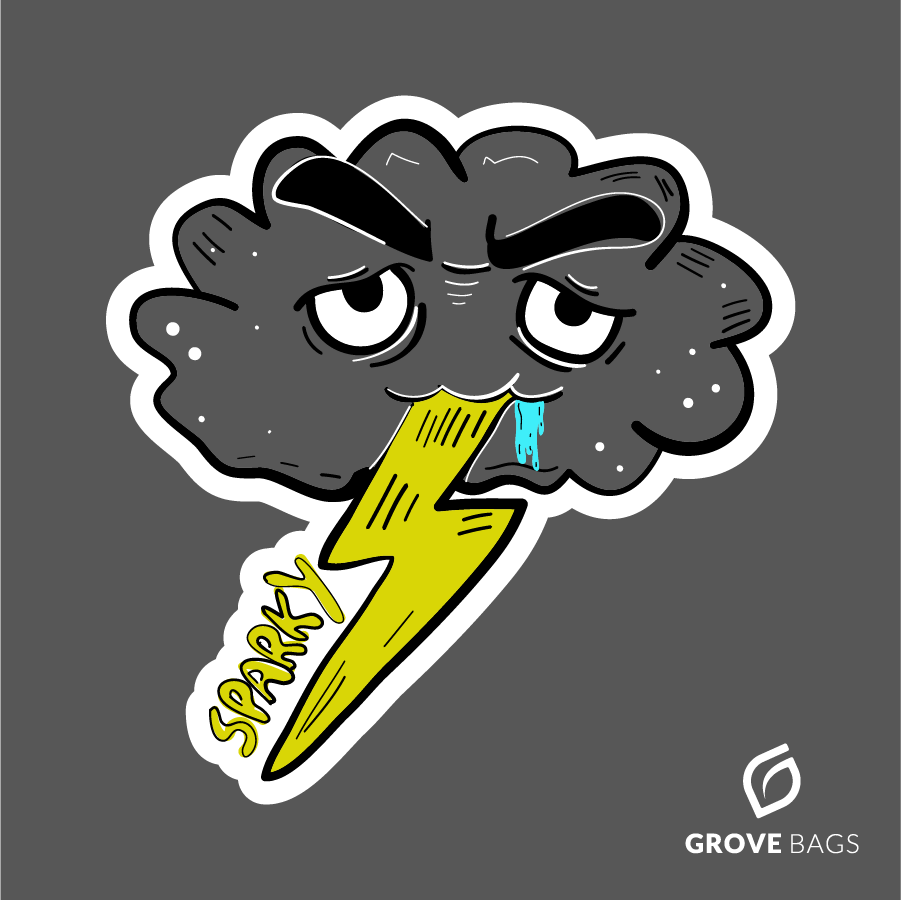 Sparky Sticker - 3 Stickers - Grove Bags Store